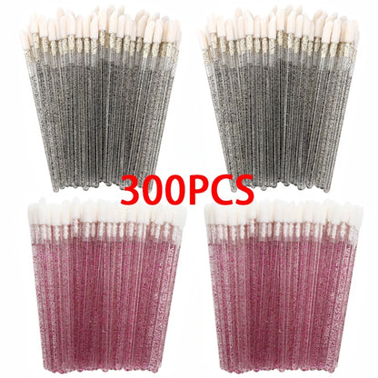 100/300PCS Crystal Lip Brush Lipstick Gloss Applicator Wands Wholesale For Eyelashes Extension Tool Kits Makeup Accessories Beauty World Shop