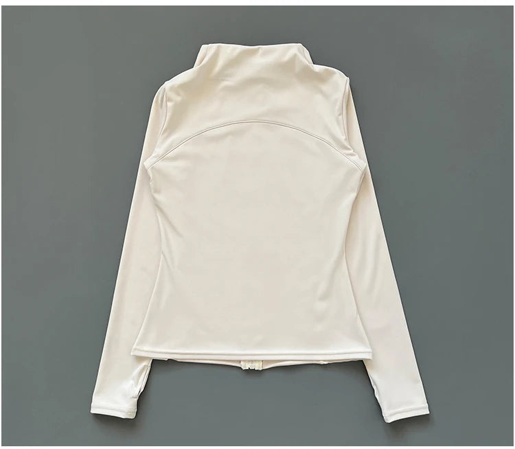 Quick Dry Stand Up Collar Fitness Jacket For Women Slim-Fit Zipper Yoga Wear Long Sleeve Breathable Running Sports Cycling Top Beauty World Shop