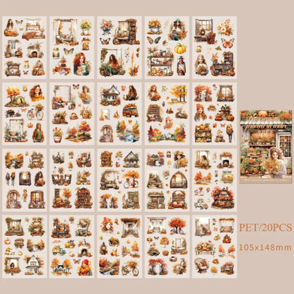 20Sheets PET Stickers Season Series PET Decorative Stickers Diary Scrapbooking Material Decor Album Stationery Stickers Beauty World Shop