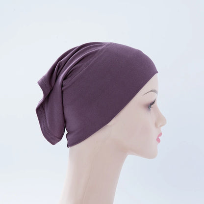 56colors Fashion Women Inner Hijab Tube Muslim Cap Bonnet Plain Islamic Underscarf Bamboo Jersey Undercaps Beauty World Shop
