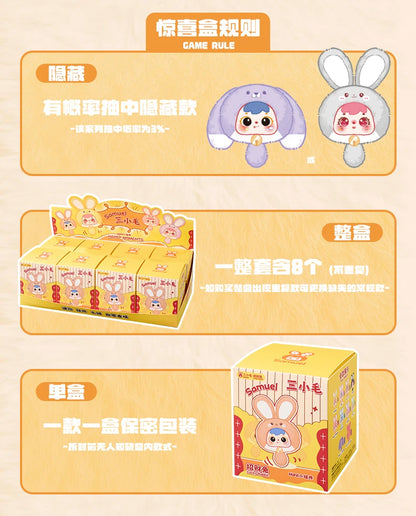 Samuel Mini Wealth Rabbit Blind Box Series Plush Toys Kawaii Backpack Doll Pendant Desktop Ornament Mystery Box Peripheral Gifts Beauty World Shop