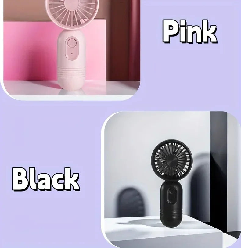 Mini Handheld Fan 3-Speed Strong Wind USB Rechargeable Long Lasting Portable Desk Fan For Students Office Outdoor Travel Camping Beauty World Shop