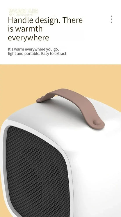 Portable Electric Heater Small Space 500W Fast Heating Lightweight Desktop Warm Air Heater Indoor Office Warmer Fan