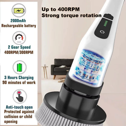 Cordless Spin Scrubber Electric Multipurpose Cleaning Brush for Kitchen Bathroom Toilet - Household Hair Brushes And Mops Beauty World Shop
