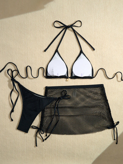 New Sexy Net Bikinis Female Swimsuits Women Three-Piece Swimwear Beach Swim Wear Bathing Suits Brazilian Bikini Set Pool Bather Beauty World Shop