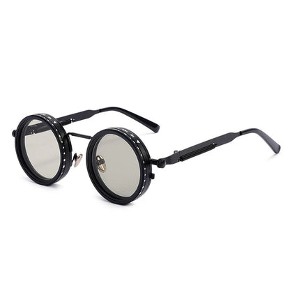 SHAUNA Retro Metal Round Punk ND9-level Adjustable Dimming Sunglasses Women Polarized UV400 Fashion Men Outdoor Sun Glasses Beauty World Shop