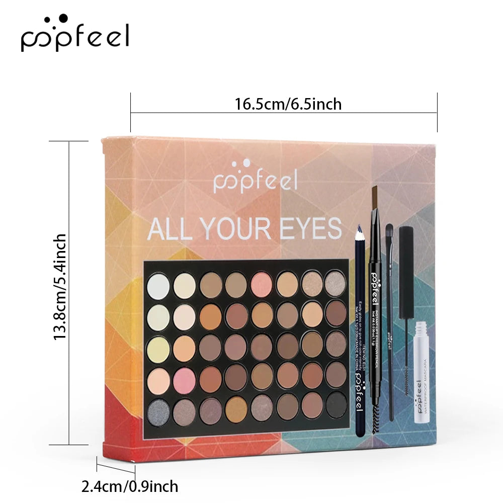 POPFEEL Eye Makeup Set, Eyeshadow Palette, Eyeliner, Mascara, Eyebrow Pencil, Makeup Tool Set Box, Gifts For Women Beauty World Shop