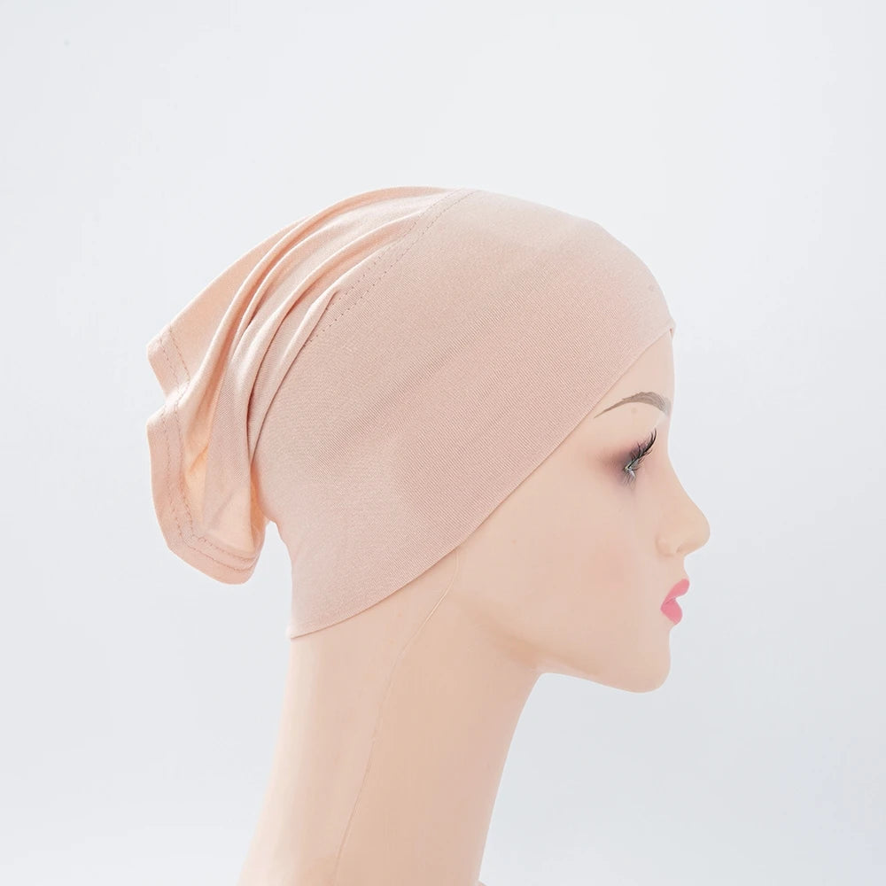 56colors Fashion Women Inner Hijab Tube Muslim Cap Bonnet Plain Islamic Underscarf Bamboo Jersey Undercaps Beauty World Shop