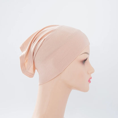 56colors Fashion Women Inner Hijab Tube Muslim Cap Bonnet Plain Islamic Underscarf Bamboo Jersey Undercaps Beauty World Shop