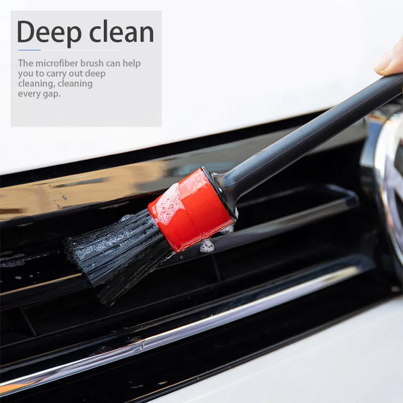 SEAMETAL 5pcs Car Detailing Brush Set Car Dashboard Air Conditioner Air Outlet Wheel Brushes for Car Interior Cleaning Tools Beauty World Shop