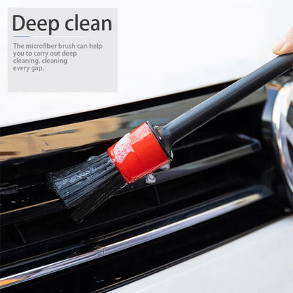 SEAMETAL 5pcs Car Detailing Brush Set Car Dashboard Air Conditioner Air Outlet Wheel Brushes for Car Interior Cleaning Tools Beauty World Shop