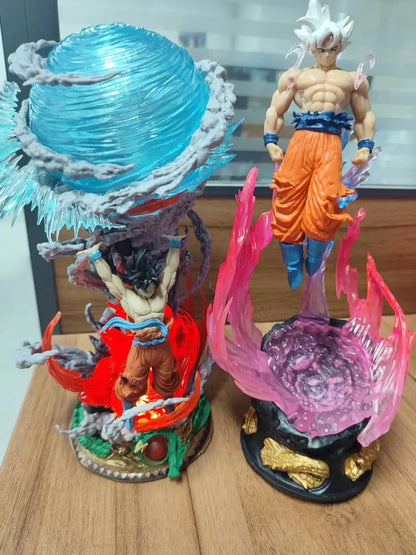 2pcs New Dragon Ball Son Goku 25cm Figure Ultra Instinct Super Saiyan Figurine Statue Pvc Statue Model Ornament Collection Gift Beauty World Shop