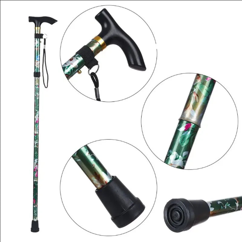 Outdoor Walking Sticks Hiking Camping Mountaineering Poles Telescopic Baton Trekking Poles Folding Cane Crutches Pole Unisex Beauty World Shop