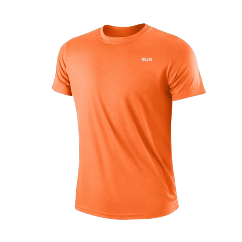 Men's Quick Dry Short Sleeve Gym Running Moisture Wicking Round Neck T-Shirt Training Exercise Gym Sport Shirt Tops Lightweight Beauty World Shop
