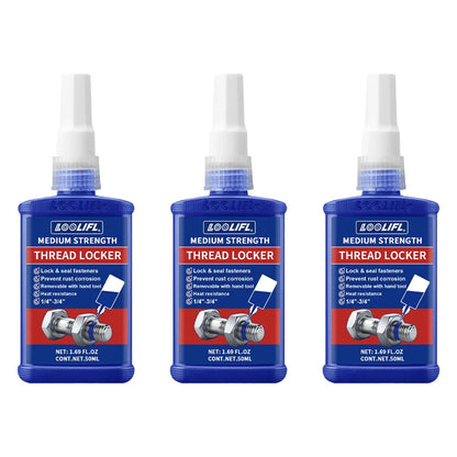 LOOLIFL Blue Thread Locker 243 Nuts-Bolts Locker, Screw Adhesive Lock Tight Seal Fasteners Anaerobic Curing Metal Glue,Rustproof Beauty World Shop