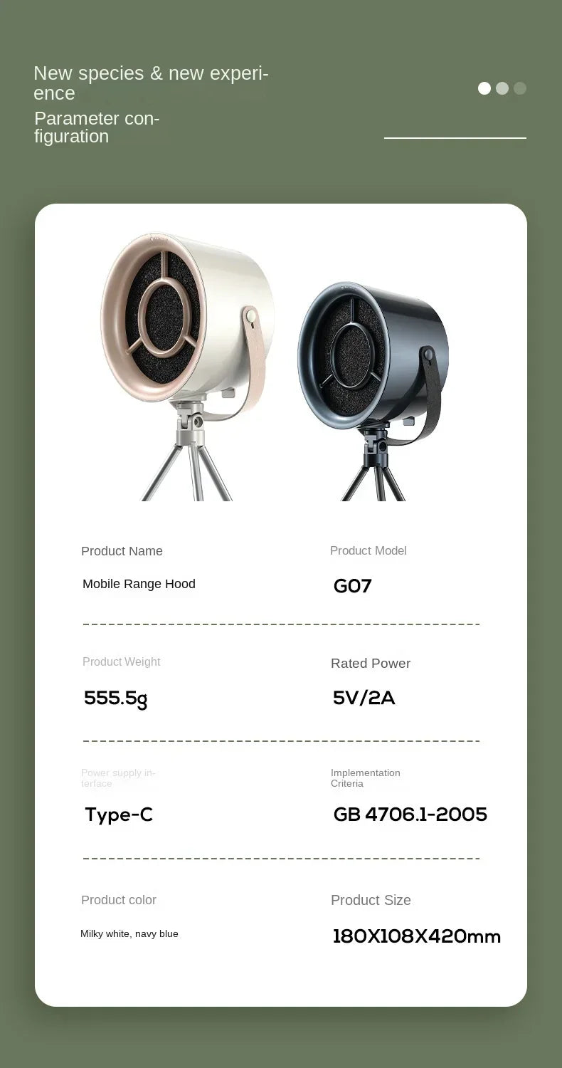 2025 New Portable Exhaust Fan Small Kitchen Hood Extractor Barbecue USB Supply Desktop Range Hoods Mini Suction Cooker Hood Beauty World Shop