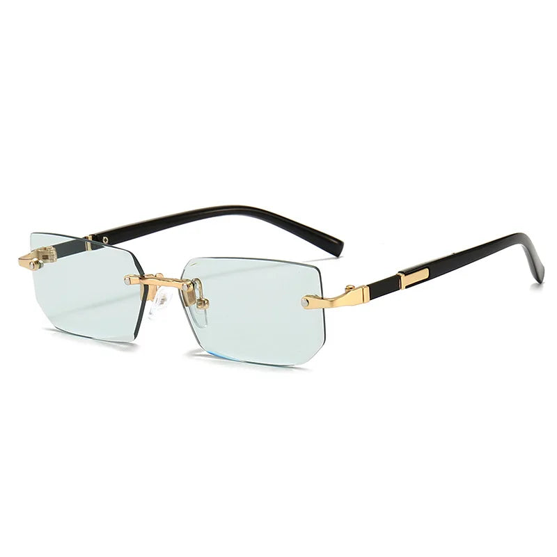 Rimless Sunglasses Rectangle Fashion Popular Women Men Shades Small Square Sun Glasses For Female Male Summer Traveling Oculos Beauty World Shop
