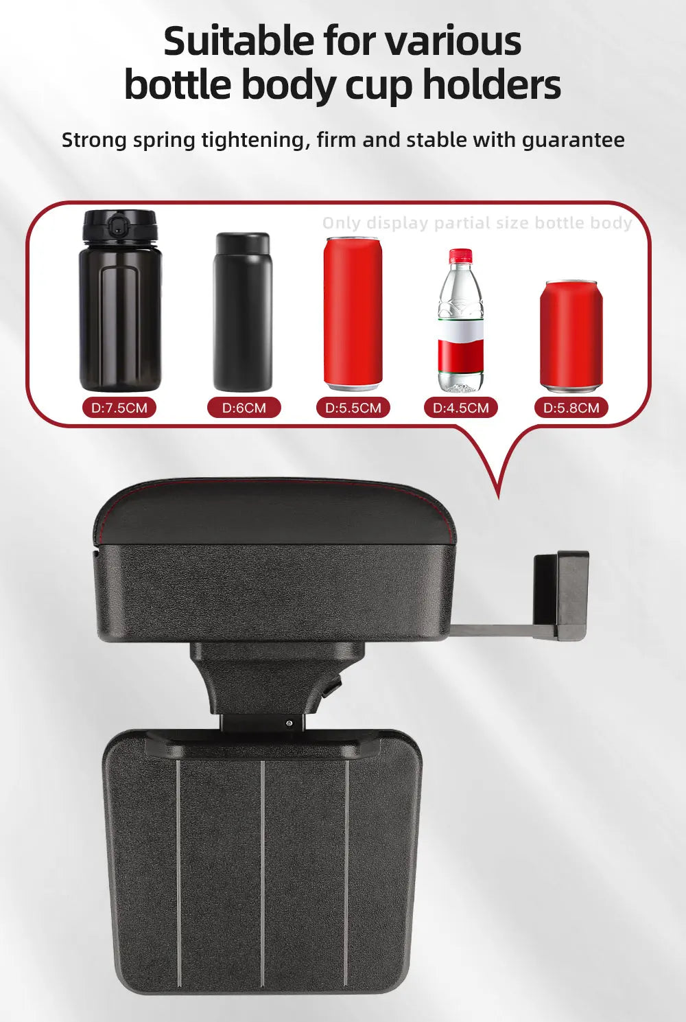 Height Adjustable Car Center Console Gap Storage Organizer with Liftable Tray Elbow Support Armrest Pad for SUV Sedan Beauty World Shop