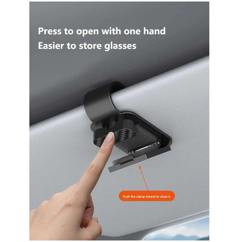 Car Carbon Fiber Eyeglass Clip Multifunctional Car Sunglasses Frame Ticket Clip Horizontal Sunshade Sunglasses Storage Product Beauty World Shop