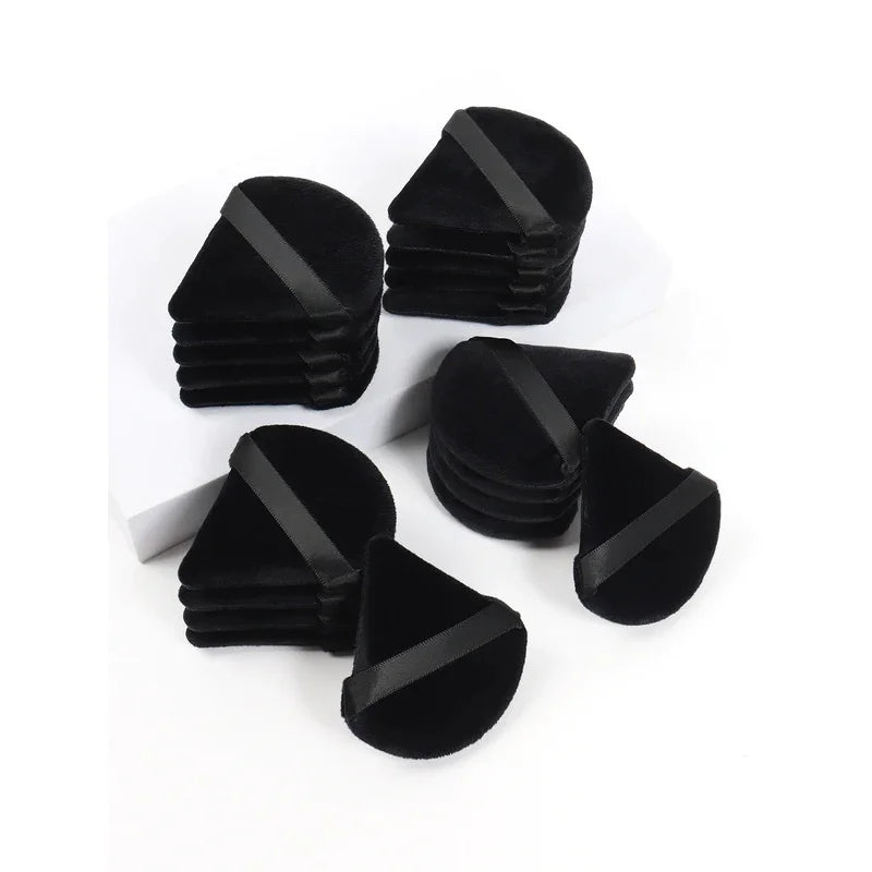 Black Triangle Powder Puff Facial Makeup Sponge Soft Velvet Cosmetics Puff Mixer Beauty Foundation Make-Up Sponge Makeup Access Beauty World Shop