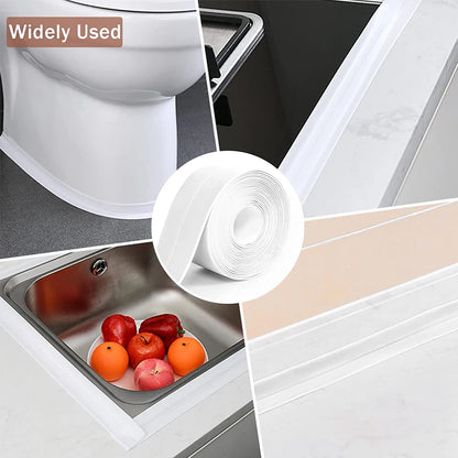 3.2M Bath Caulk Tape Self Adhesive PVC Oil-Proof Kitchen Sink Edge Corner Wall Sticker Waterproof Toilet Sealing Strip Tape Beauty World Shop