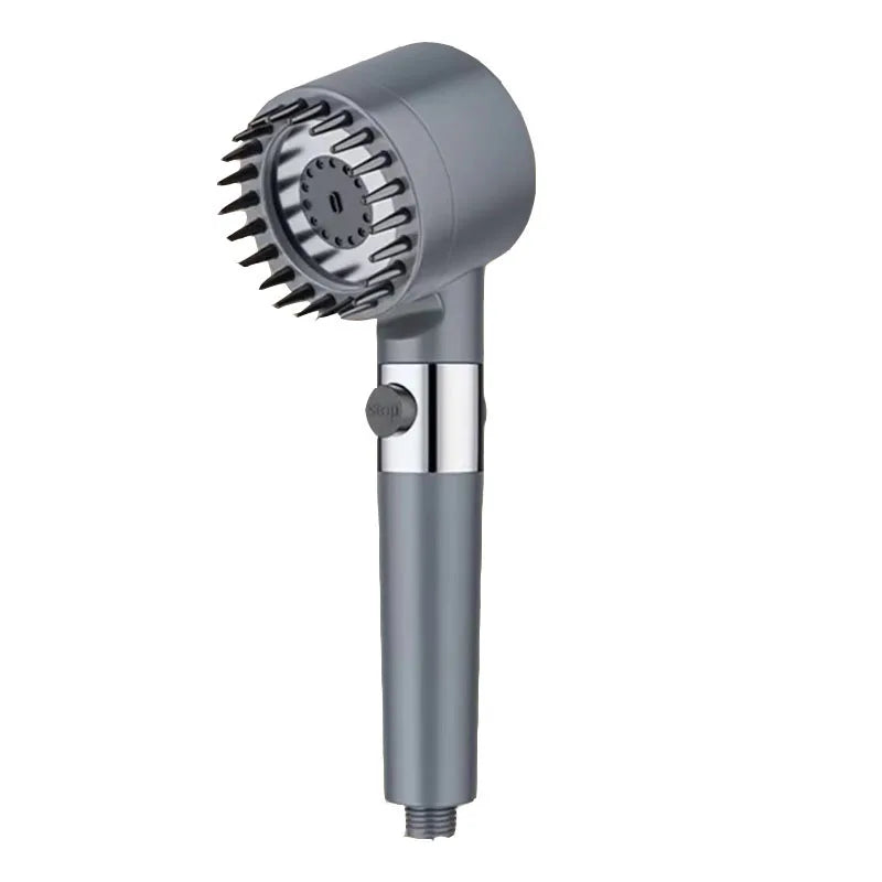 High Pressurized Filter Shower Head 3-mode Adjustable Spray with Massage Brush Rain Faucet Bathroom Accessories Beauty World Shop