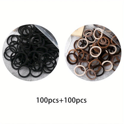 50/100/200pcs Women Girl Mixed Colors Hair Bands Basic Hair Ties Elastic Headband Simple Hair  Accessories Ponytail Holder Beauty Fashion