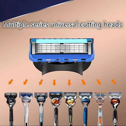 Manual Shaving For Men Replace Head Five Layer Blade Eight Comfortable Shaving Blades The Latest Blue No Skin Damage Uncharged Beauty World Shop
