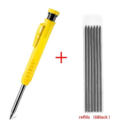 Solid Carpenter Pencil Set Woodworking Tools Mechanical Pencil 5 Colors Refill Construction Job Tools Carpentry Marking Scriber Beauty World Shop