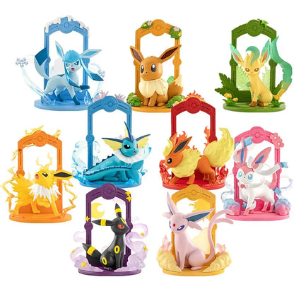 9pcs Pokemon Eevee Evolution Figure Set, Eevee Sylveon Espeon Glaceon Leafeon Anime Model Toys Collection for Kids Gift Beauty World Shop