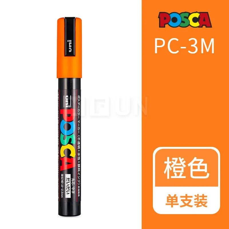 Uni Posca Full Marker PC-1M 3M 5M Multi-Colours Acrylic Permanente Rotulador Poster Graffiti Painting Pen For Fabric Rock Metal Beauty World Shop