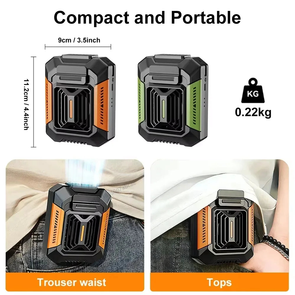 HOMFISH Personal Belt Clip Fan Portable Power Bank Flashlight Wearable Fan Hanging Neck Fan for Outdoor Works Hiking Camping Beauty World Shop