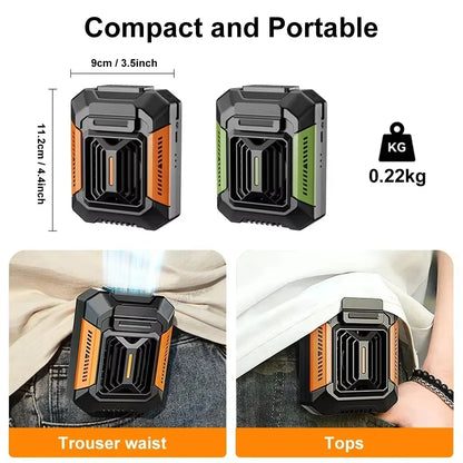 HOMFISH Personal Belt Clip Fan Portable Power Bank Flashlight Wearable Fan Hanging Neck Fan for Outdoor Works Hiking Camping Beauty World Shop