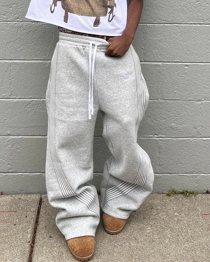 Casual Grey Embroidered Trousers Y2k Running Lace Chandelier Trousers Functional Tactics Camouflage for Men and Women Beauty World Shop