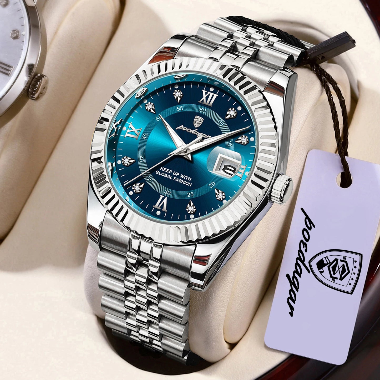 POEDAGAR Original Men Wristwatch Waterproof Luminous Date Business Man Clock Stainless Steel Quartz Military Men's Watches Reloj Beauty World Shop