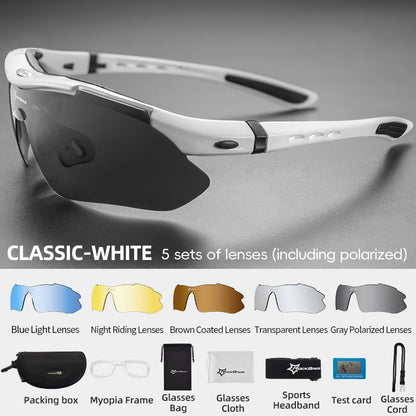 ROCKBROS Cycling Polarized glasses Bike Outdoor Sports Sunglasses MTB Road PC Goggles Eyewear Glasses 5/3 Lens Bicycle Accessory Beauty World Shop
