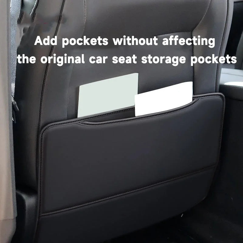 BLALION PU Leather Car Anti-kick Pad Auto Seat Back Organizer Storage Bag Car Backseat Anti Scratch Protector Pads with Cover Beauty World Shop
