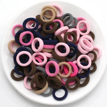 200PCS Women Girls Colorful Nylon Elastic Hair Bands Ponytail Hold Small Hair Tie Rubber Bands Scrunchie Hair Accessories Beauty World Shop