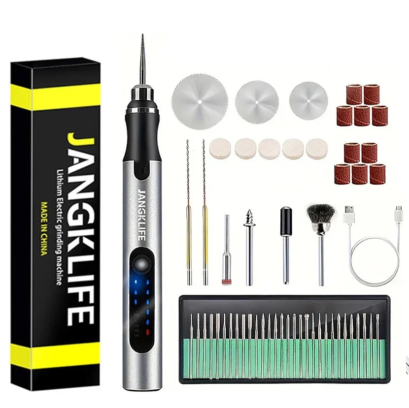 JANGKLIFE USB Cordless Rotary Tool Kit Woodworking Engraving Pen DIY For Jewelry Metal Glass Mini Wireless Drill Beauty World Shop