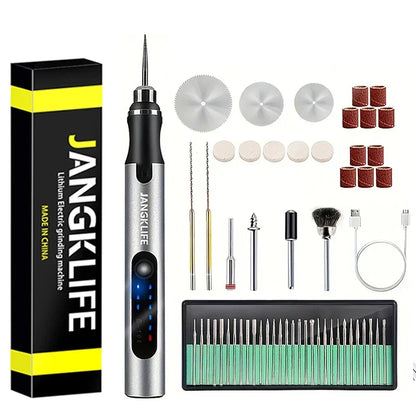 JANGKLIFE USB Cordless Rotary Tool Kit Woodworking Engraving Pen DIY For Jewelry Metal Glass Mini Wireless Drill Beauty World Shop