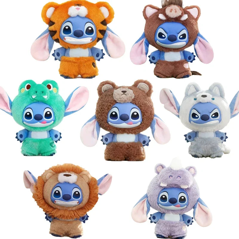 Disney Stitch Wild Animal Series Blind Box Plush Vinyl Toy Cute Doll Replica Mystery Box Bag Pendant Decor New Year Festive Gift Beauty World Shop