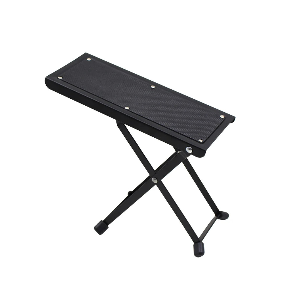 Guitar Foot Stool 4 Position Height Adjustable Foldable Guitar Pedal Foot Rest Step Footstool Black for Guitar Pedal Accessories Beauty World Shop