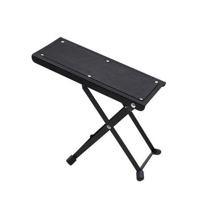 Guitar Foot Stool 4 Position Height Adjustable Foldable Guitar Pedal Foot Rest Step Footstool Black for Guitar Pedal Accessories Beauty World Shop