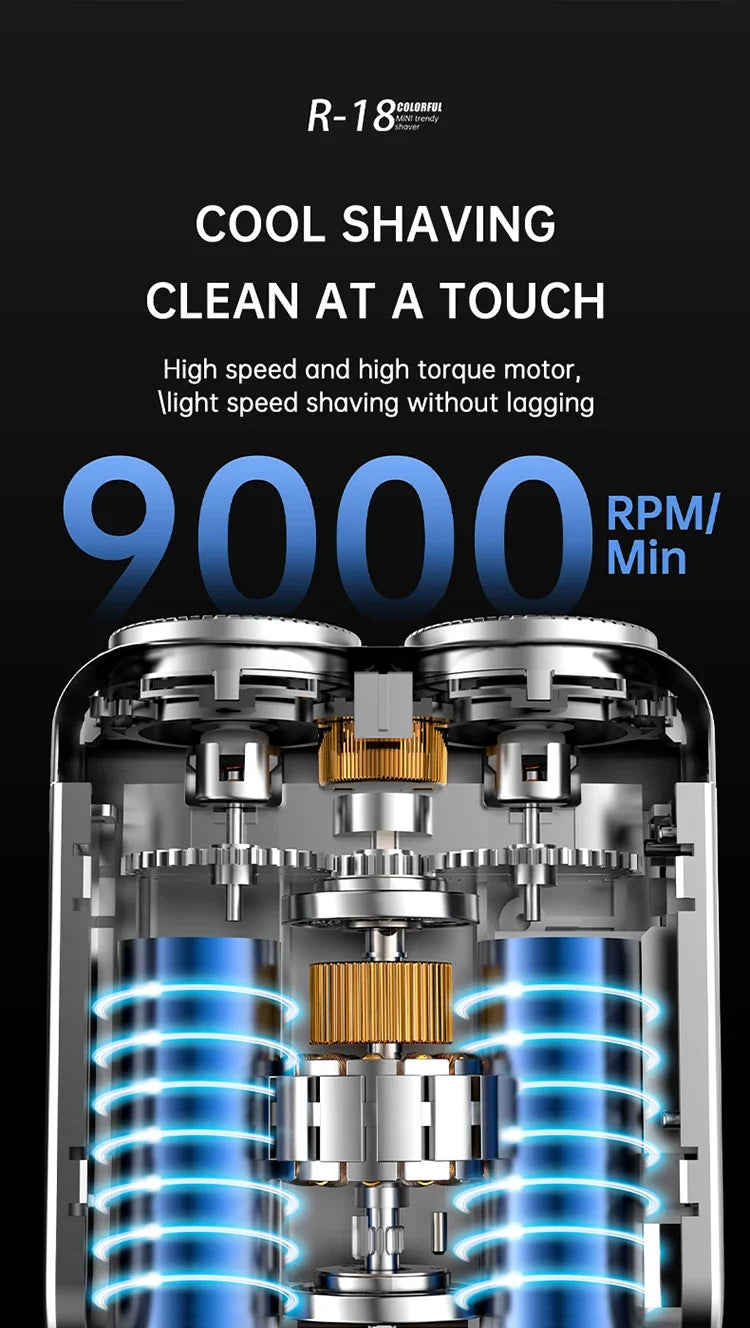 Mini Electric Smart Shaver Household Car Shaver Digital Display Dual Blade Rechargeable Shaver Powerful Beard Trimmer Tool Beauty World Shop