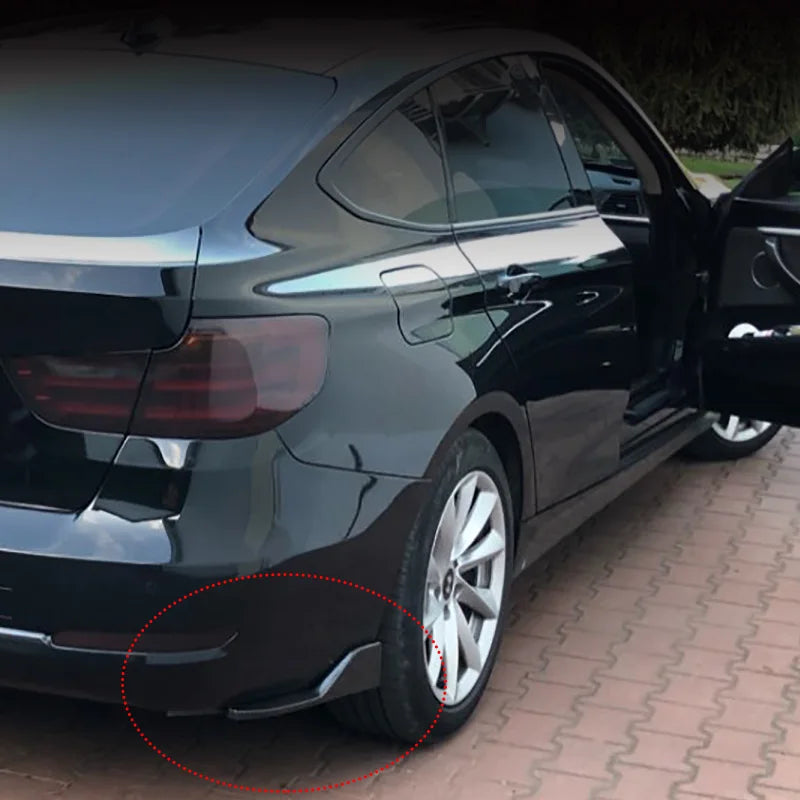 Pair Universal Car Rear Bumper Spoiler Lip Carbon Fiber Wing Trim Protection Anti-crash Diffuser Side Skirt Wrap Angle Splitter Beauty World Shop