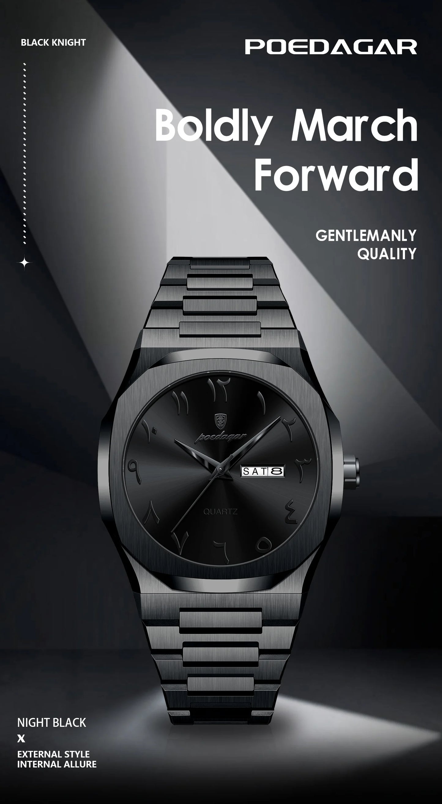 POEDAGAR Original Luxury Men's Watch Waterproof Week Date Fashion Men Wristwatch Quartz Stainless Steel Man Watches Reloj Hombre Beauty World Shop