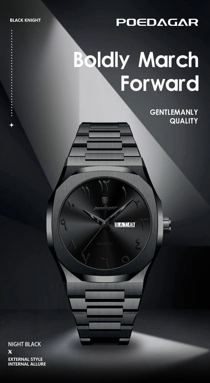 POEDAGAR Original Luxury Men's Watch Waterproof Week Date Fashion Men Wristwatch Quartz Stainless Steel Man Watches Reloj Hombre Beauty World Shop
