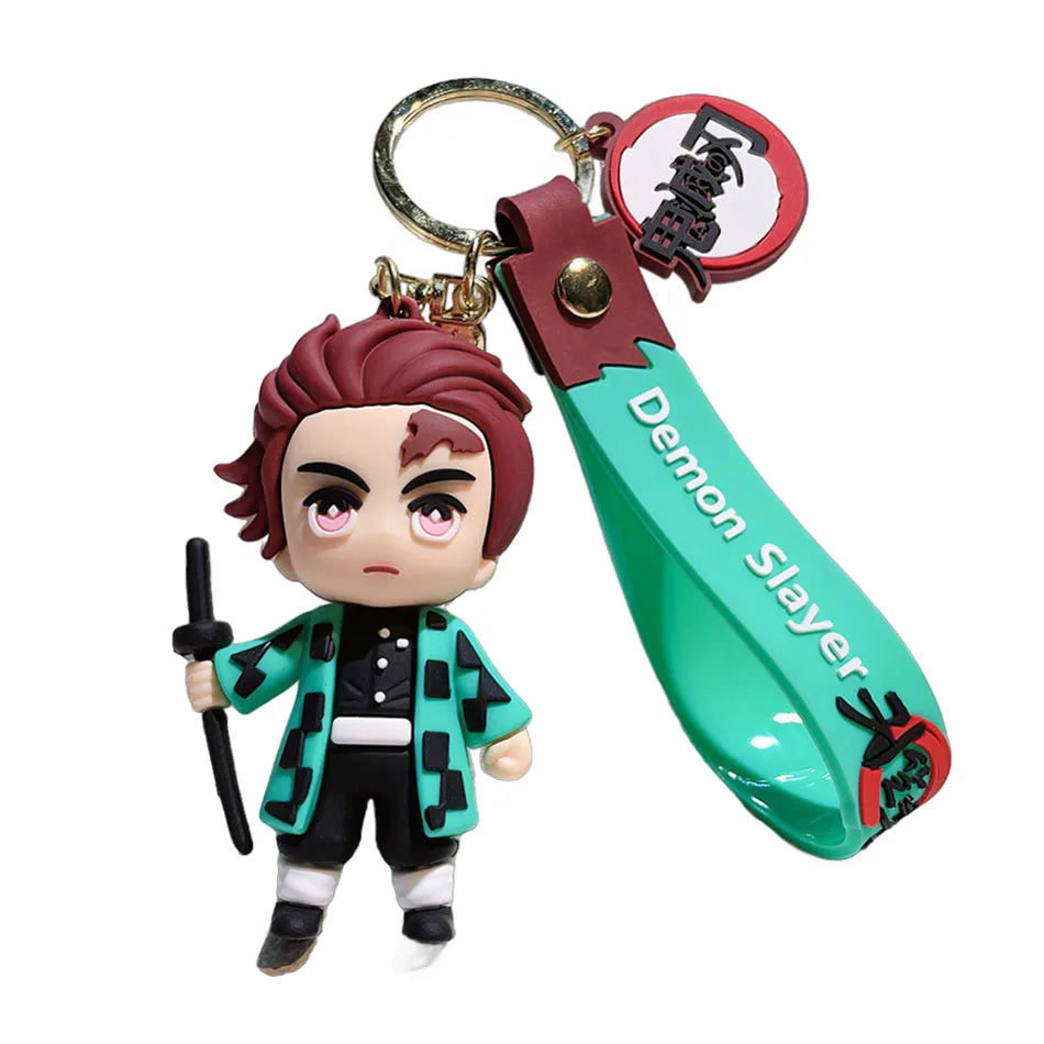 Anime Figure Demon Slayer Keychain Car Keychain Cartoon Backpack Pendant Handmade Backpack Pendant Kids birthday Christmas Gifts Beauty World Shop
