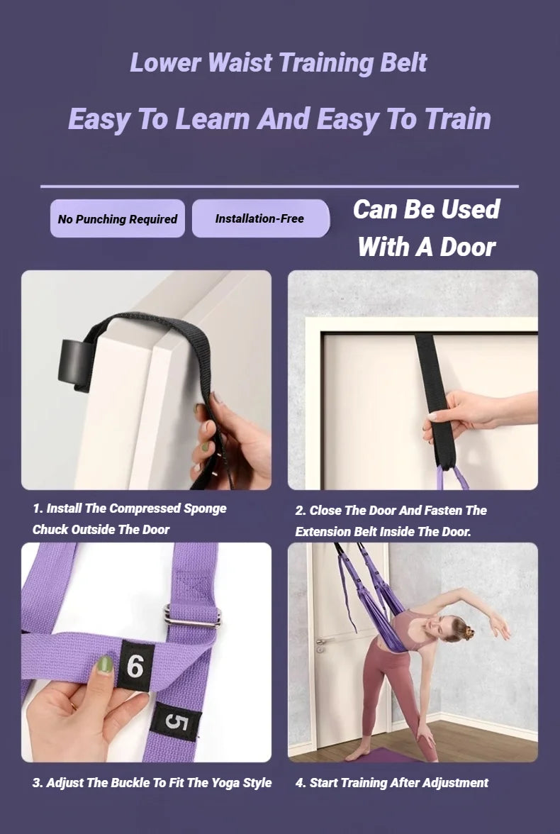 Adjustable Aerial Yoga Strap Pull Rope Women Hammock Stretch Leg Splits Trainer Female Gym Belt Swing Stretching Fitness Beauty World Shop