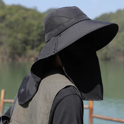 Summer Sun Hats UV Protection Outdoor Hunting Fishing Cap For Men Women Hiking Camping Visor Bucket Hat Neck Flap Fisherman Hat Beauty World Shop